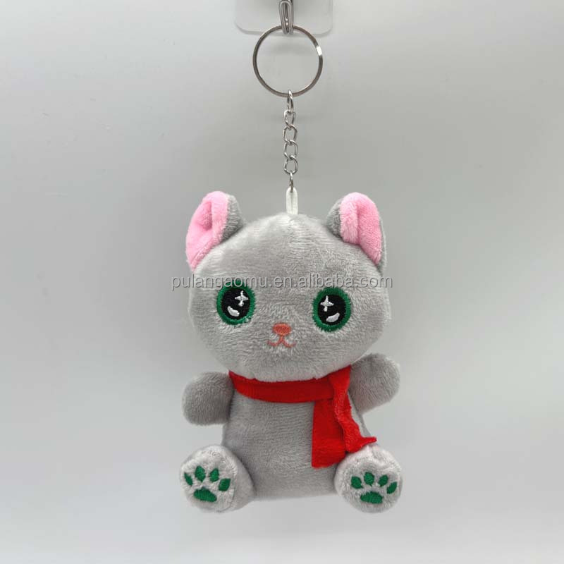 Wholesale New Small Size Plush Kitty Stuffed Animal Design Plush Keychain Toy for Holiday or Birthday Gifts