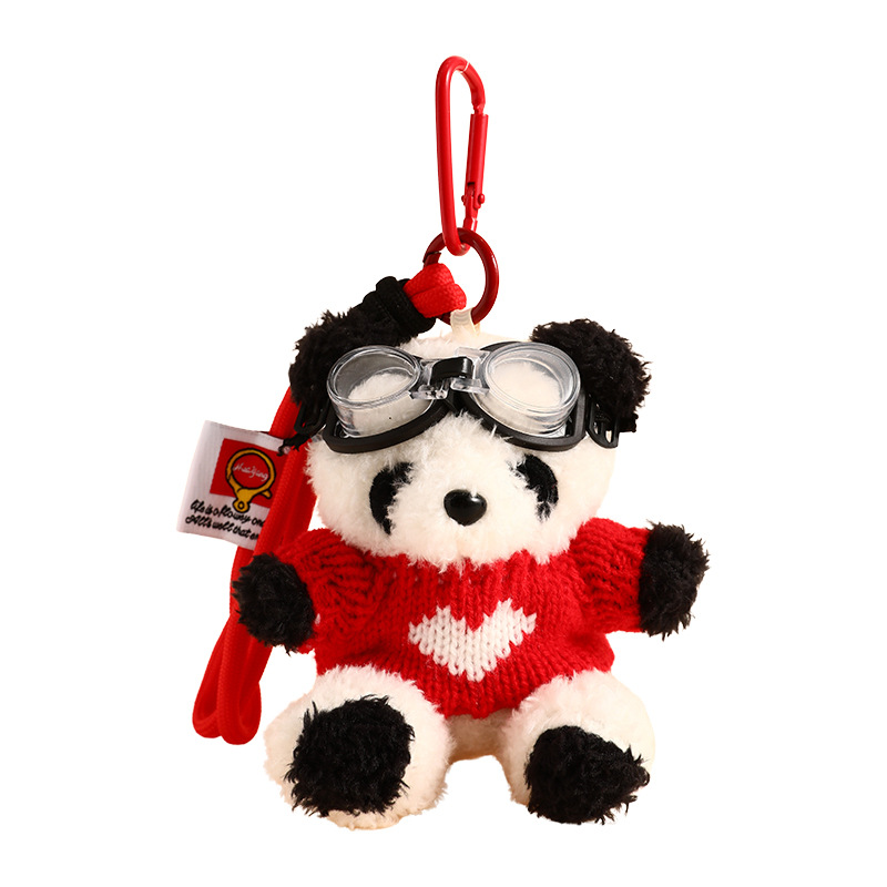 Cute Keychain Cartoon Bear Pendant Soft Plush Toy Material for Student Backpack Decoration Small Gifts Wholesale Merchandise