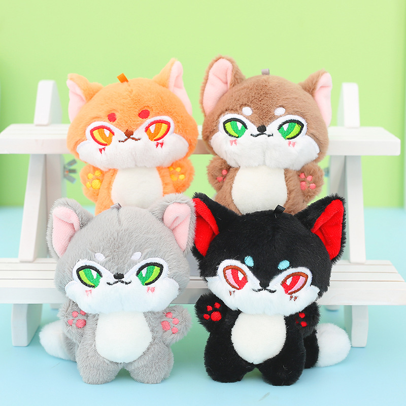 Wholesale Mini Cute Plush Wolf Keychain Pendant Soft Toy Custom Logo Soft Plushies Stuffed Animal Toys for Promotion