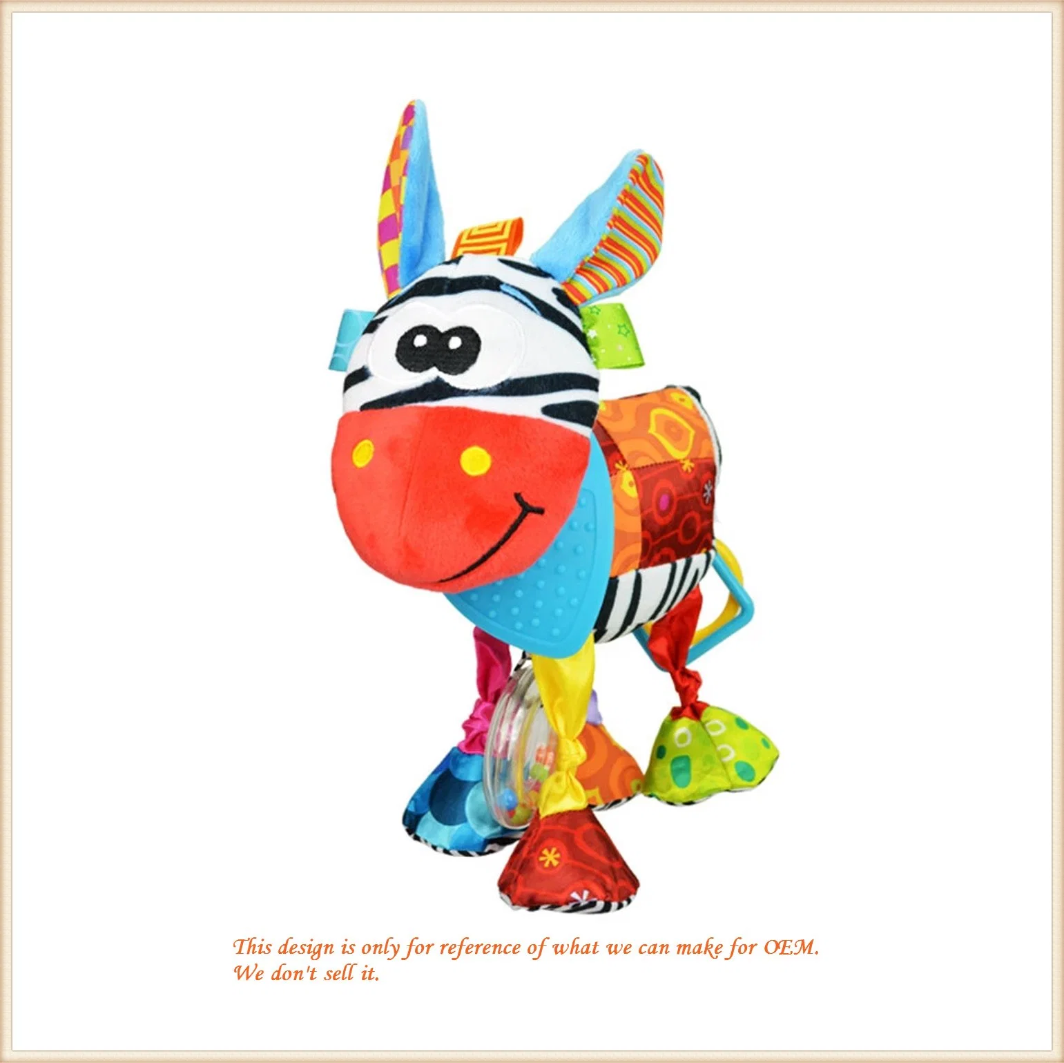 Baby Toys Hanging Ring Bell Teether Plush Animals Educational Toys for Children