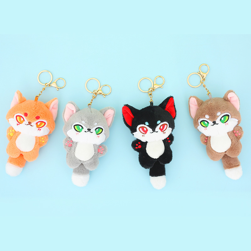 Wholesale Mini Cute Plush Wolf Keychain Pendant Soft Toy Custom Logo Soft Plushies Stuffed Animal Toys for Promotion