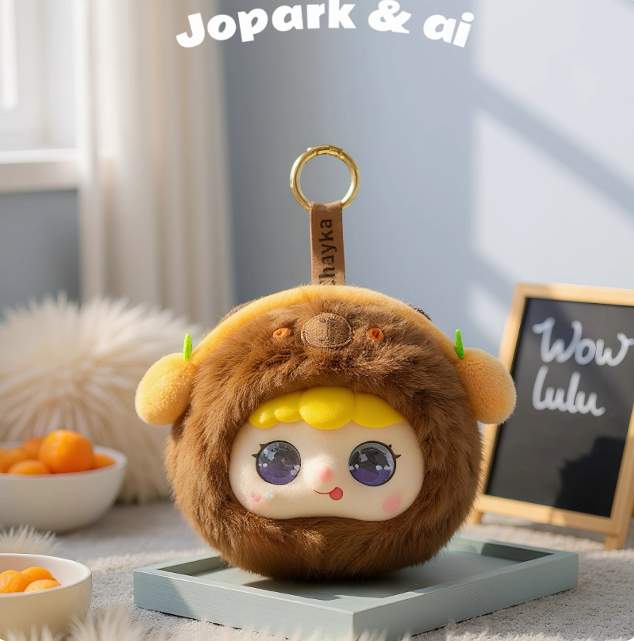 AI Emotional Eye Smart Plush Toy Multilingual Interactive Doll Fashion Bag Pendant Kawaii Companion Plush Key Chain for Gift