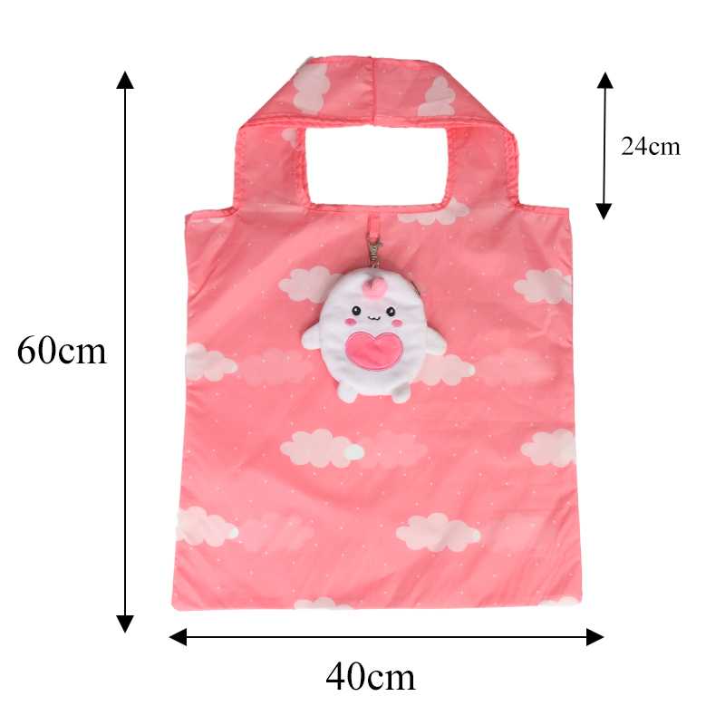 New Design 2-in-1 ECO Friendly Rpet Shopping Bag Unicorn Plush Toys Foldable Waterproof Reusable