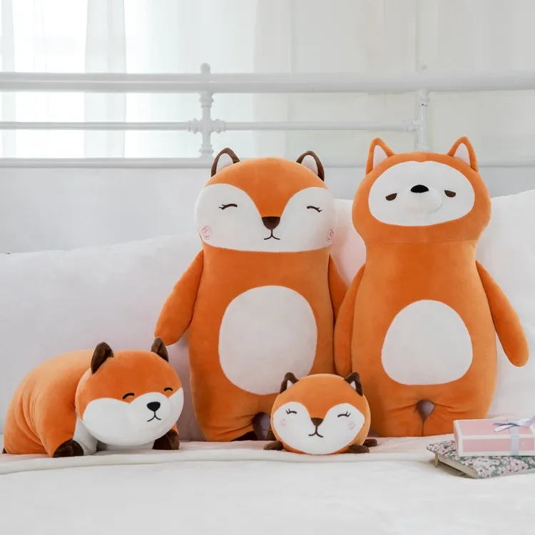 Custom Kids Plush Handmade Cartoon Cute Fox Plush Toy Sleeping Fabric Kids Plush Stuffed Toy