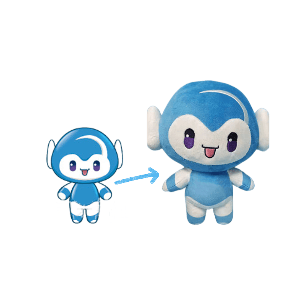 Customize Company Logo Cartoon Artwork Design Character Talking Plush Cloth Mascot Toy with Sound Box