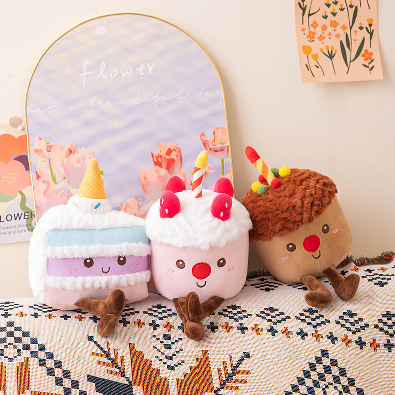 Cute Unicorn Cake Plush Pillow Kawaii Pastel Layered Cake Stuffed Toy Soft Foodie Plush Doll for Kids Adults Gift &amp; Room Decor