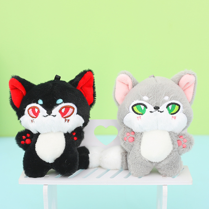 Wholesale Mini Cute Plush Wolf Keychain Pendant Soft Toy Custom Logo Soft Plushies Stuffed Animal Toys for Promotion