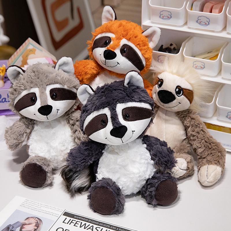 Wholesale Price Personalized Doll Custom Design Super Soft Toys Forest Themed 25cm 35cm Fox Raccoon Sloth Cute Lovely Sitting Stuffed Plush Animals Factory
