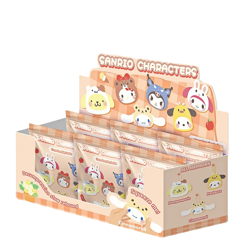 Original Sanrioed Characters Changeable Outfit Squishy Plush Toy Blind Box Hello Kittyed Stress Relief Hanging Decor Kawaii Gift