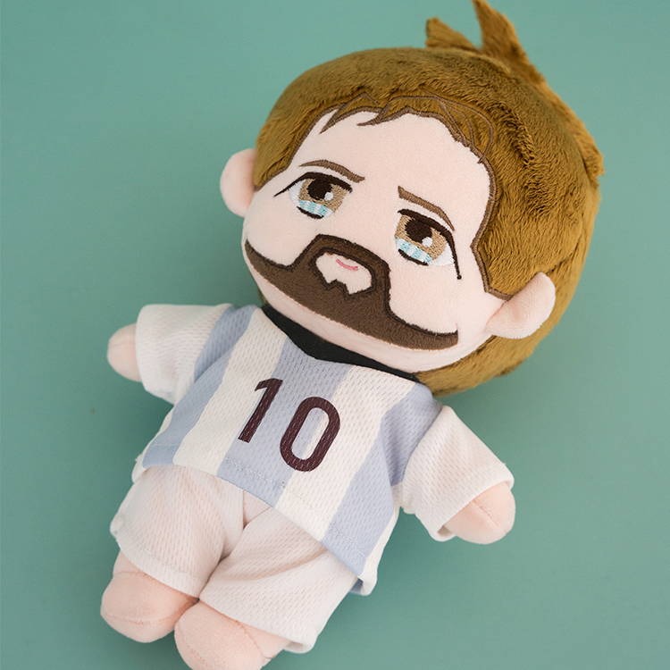 Customized Messi Cartoon Idol Plush Doll Embroidered Stuffed Toy for Football Club Souvenirs and Mascots