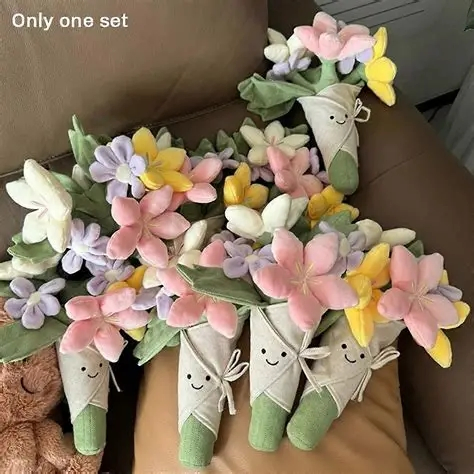 Hot Sales Plush Flower Colorful Beautiful Flower Gift Plush Toy Promotional Gift