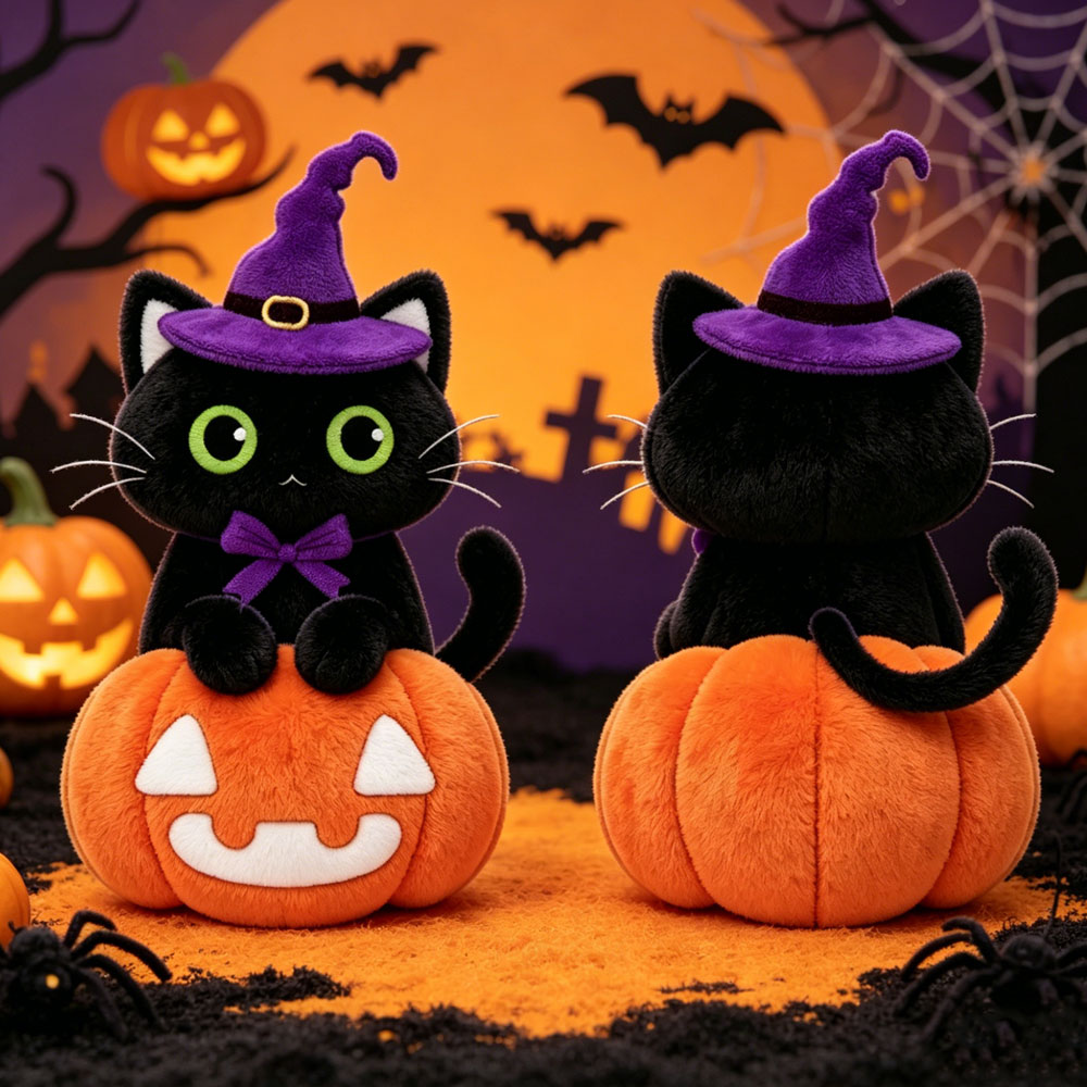 Custom Halloween Plush Toy OEM ODM Witch Hat Delicate Stuffed Animal for Holiday Decoration Fans Souvenir Cosplay Kids Gift