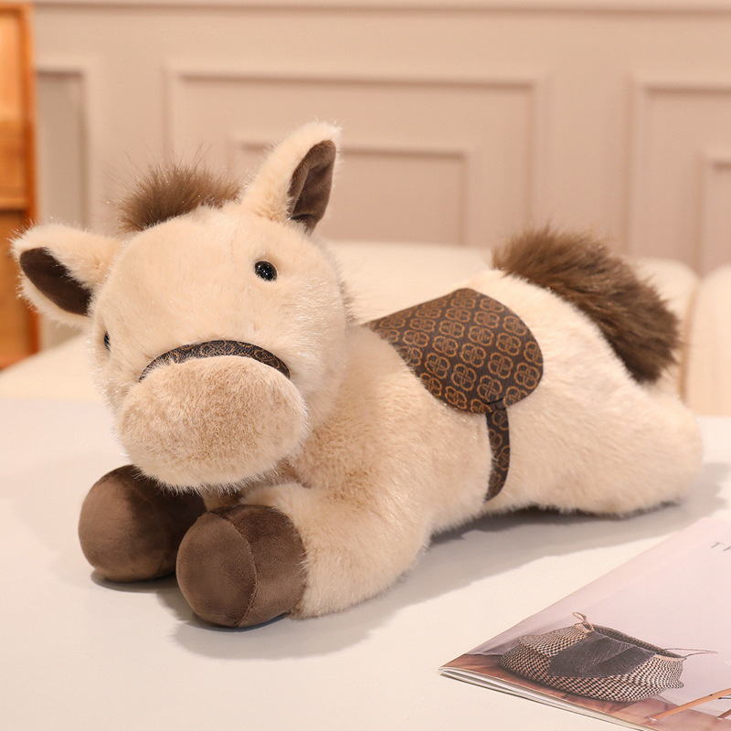 Super Soft Cute Pony Plush Toy Doll Year of the Horse Mascot Stuffed Animal Toys for Gift and Home Decoration