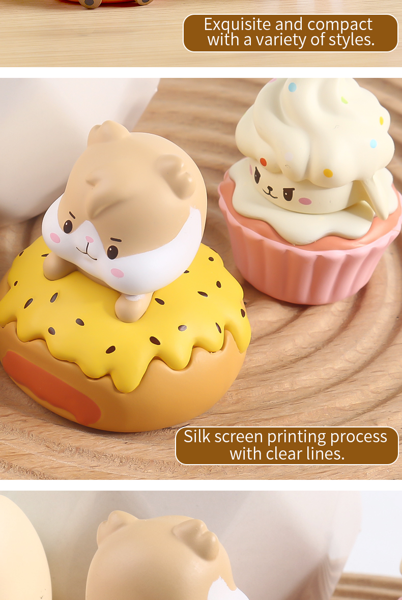 Cute Beans Sitting in a Row - Mini Hamster Plush Blind Box IP Trendy Toy Blind Bag Resin Small Ornaments
