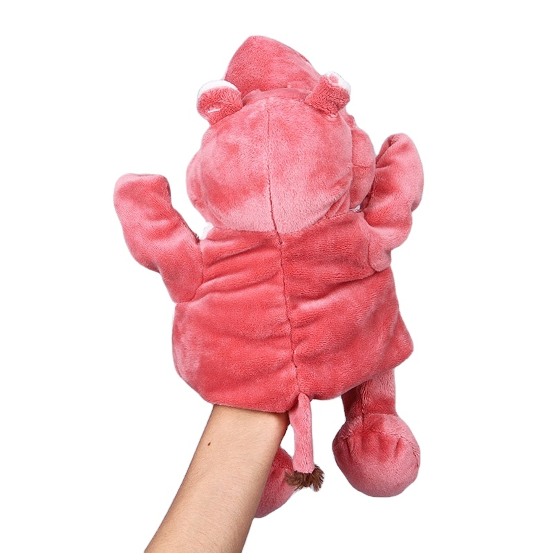 Kids Educational Toy 30cm Pink Hippo Stuffed Plush Cute Animal Hand Puppets