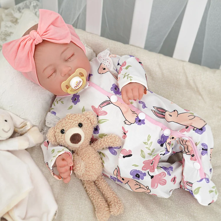 Babeside RTS Reborn Baby Dolls 20 Inch Sleeping Baby Closed Eyes Cloth Body Vinyl Head Soft Toy Girls