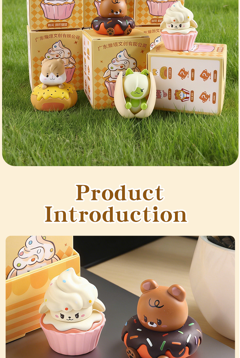 Cute Beans Sitting in a Row - Mini Hamster Plush Blind Box IP Trendy Toy Blind Bag Resin Small Ornaments
