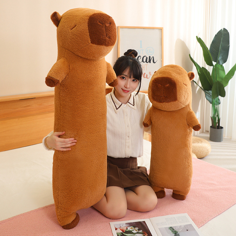 Wholesale Price OEM Manufacturer Personalized Doll Custom Design Super Soft Stuffed Animals Cute Cartoon Strip Giant Plush Capybara Pillow Toys Factory
