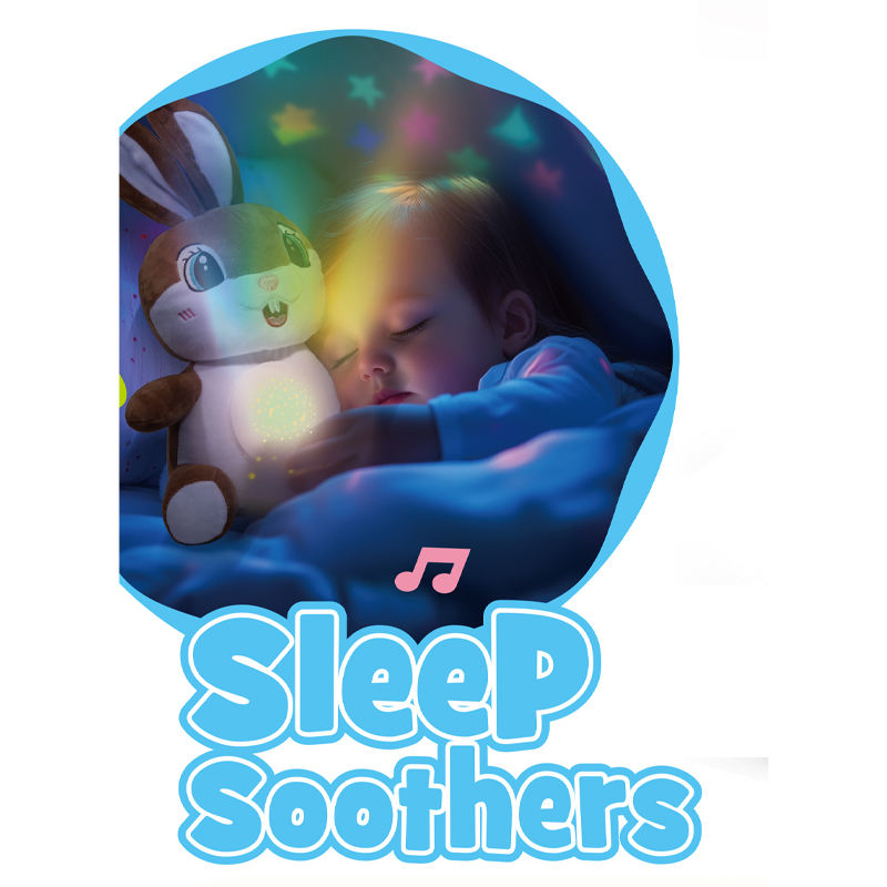 QS New Desiqn Kids Educational Sleep Stuffed Toys Cartoon Colorful Electric Soft Plush Animal Doll Set Toys with Music Light