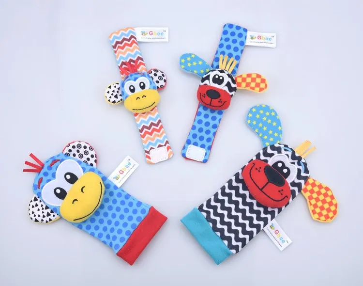 2025 Lion Design Baby Plush Kids Toy Wrist Rattle, Cartoon Toldder Socks Set, Infant Educational Toys