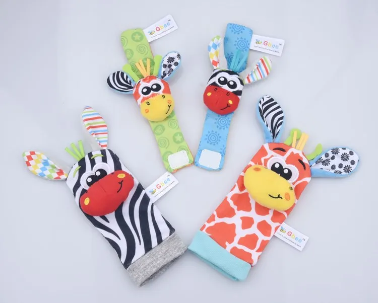 2025 Lion Design Baby Plush Kids Toy Wrist Rattle, Cartoon Toldder Socks Set, Infant Educational Toys