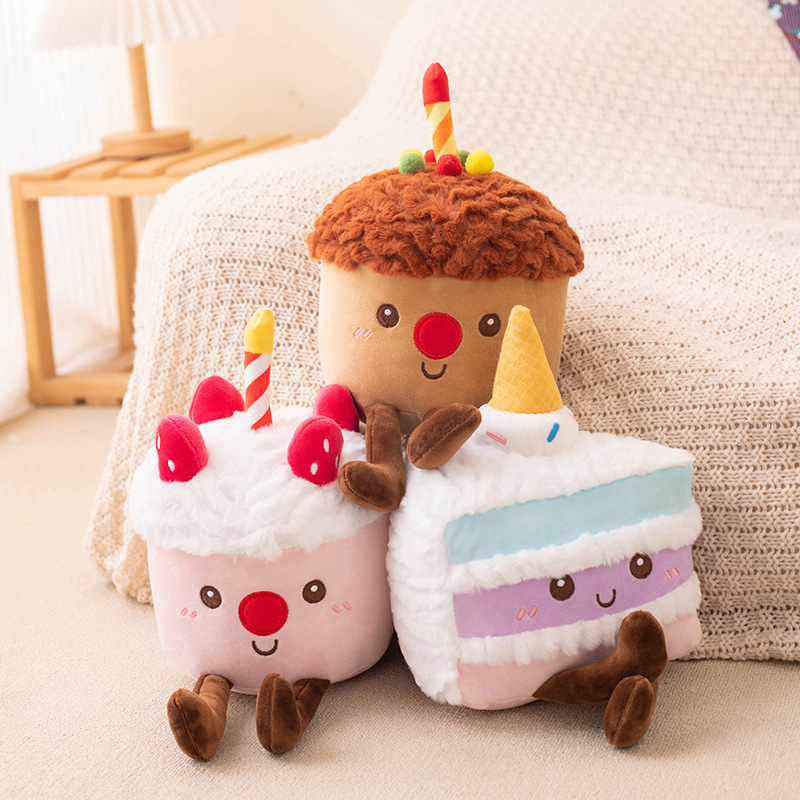 Cute Unicorn Cake Plush Pillow Kawaii Pastel Layered Cake Stuffed Toy Soft Foodie Plush Doll for Kids Adults Gift &amp; Room Decor