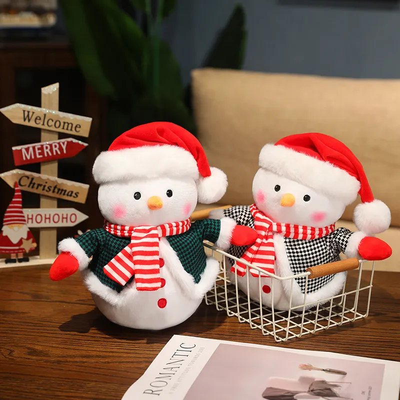 Christmas Promotional Set Plush Santa Tree Snowman Collection Soft Stuffed Toys
