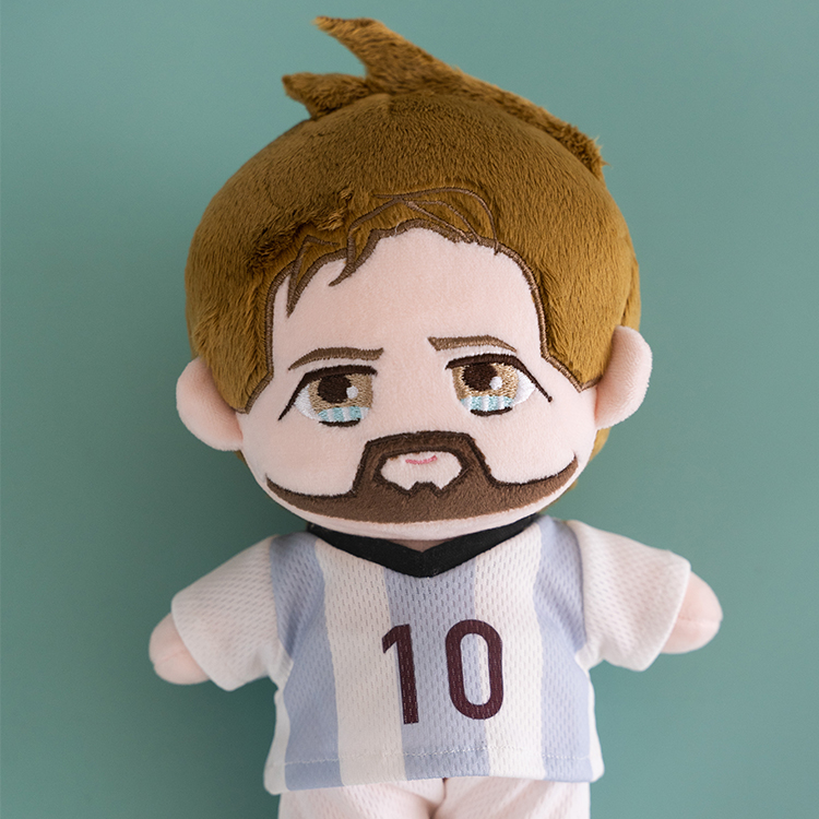 Customized Messi Cartoon Idol Plush Doll Embroidered Stuffed Toy for Football Club Souvenirs and Mascots
