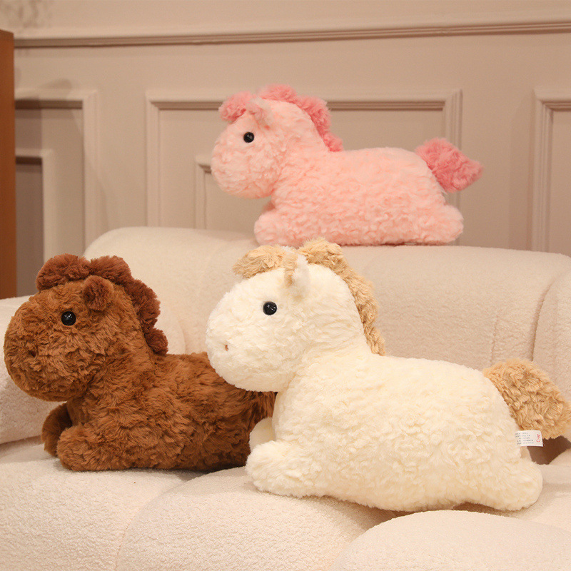 Stuffed Plush Toy Horse Super Soft Doll Nap Pillow for Company Annual Meeting Activities Mascot for the Year of the Horse