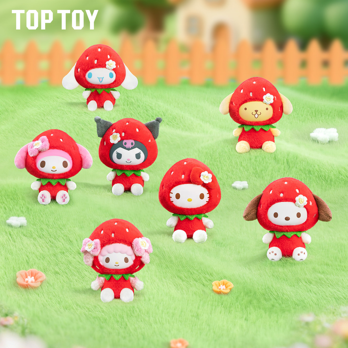 NEW Original TOP TOY Sanrioes Characters Sweet Strawberry Series Plush Keychains Blind Box Mini Fashion Pendants
