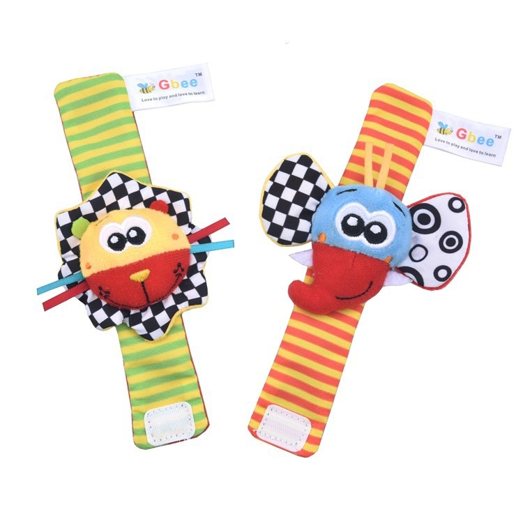 2025 Lion Design Baby Plush Kids Toy Wrist Rattle, Cartoon Toldder Socks Set, Infant Educational Toys
