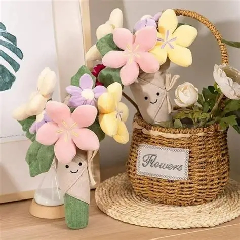 Hot Sales Plush Flower Colorful Beautiful Flower Gift Plush Toy Promotional Gift