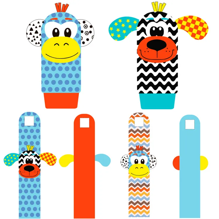 2025 Lion Design Baby Plush Kids Toy Wrist Rattle, Cartoon Toldder Socks Set, Infant Educational Toys