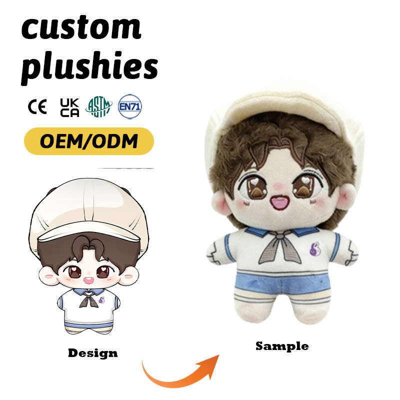 Personalized Custom Stuffed Doll Soft Short Plush Fabric Birthday Baby Shower Gift Non-toxic Custom Plush Toy