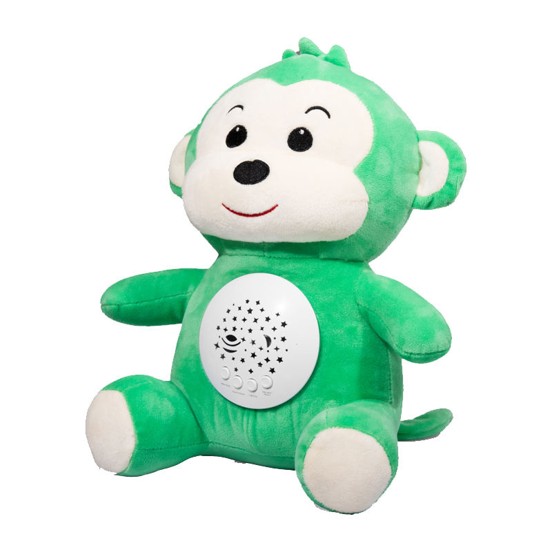 QS New Desiqn Kids Educational Sleep Stuffed Toys Cartoon Colorful Electric Soft Plush Animal Doll Set Toys with Music Light