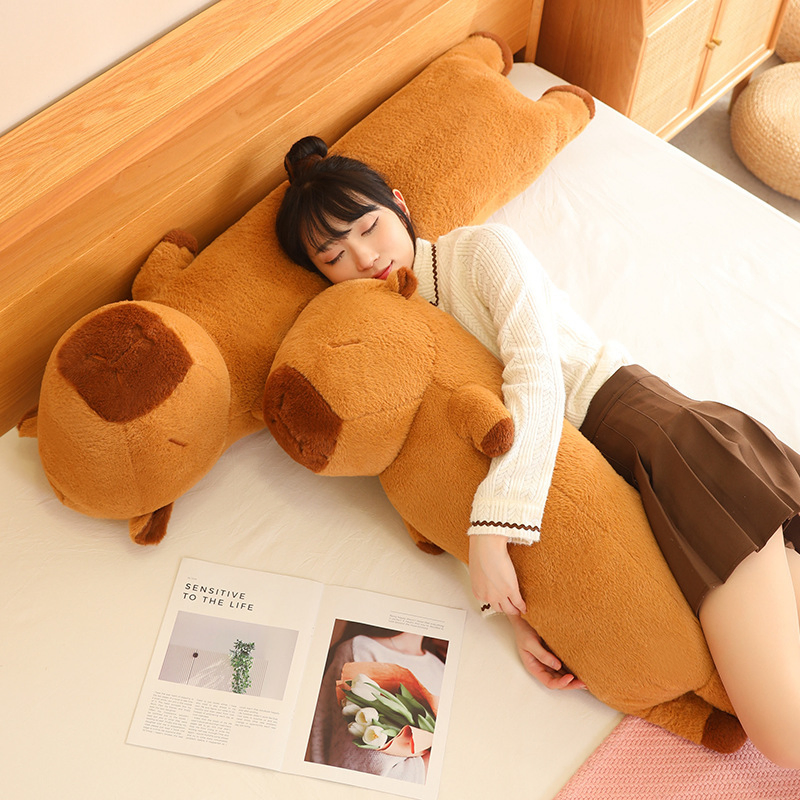 Wholesale Price OEM Manufacturer Personalized Doll Custom Design Super Soft Stuffed Animals Cute Cartoon Strip Giant Plush Capybara Pillow Toys Factory