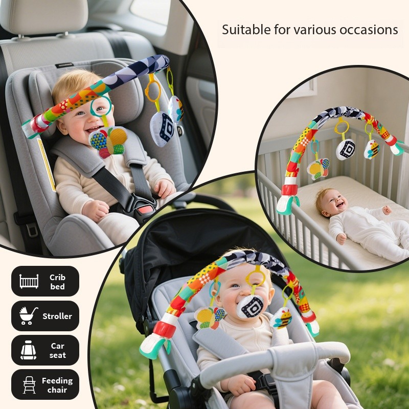 AiJH Soft Plush Baby Sleep Bed Bell Set Newborn Security &amp; Educational Toy Infant Sleep Toy Bedside Companion
