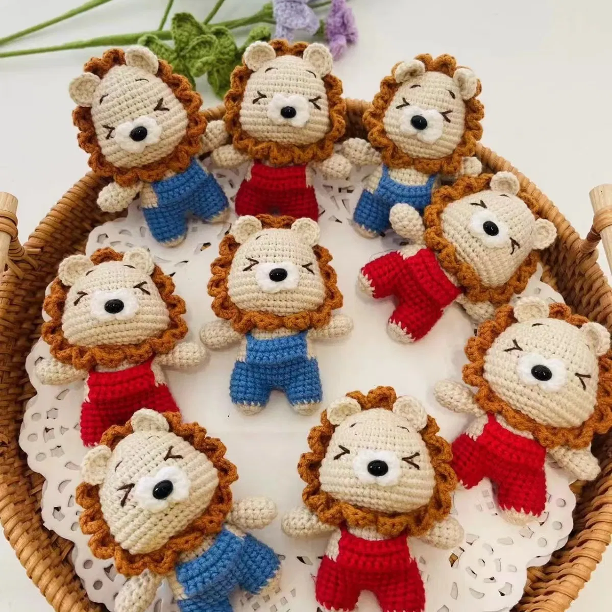 Wholesale Cute Baby Gift Crochet Plush Doll Cartoon Animial 100% Handmade Knitted Toys