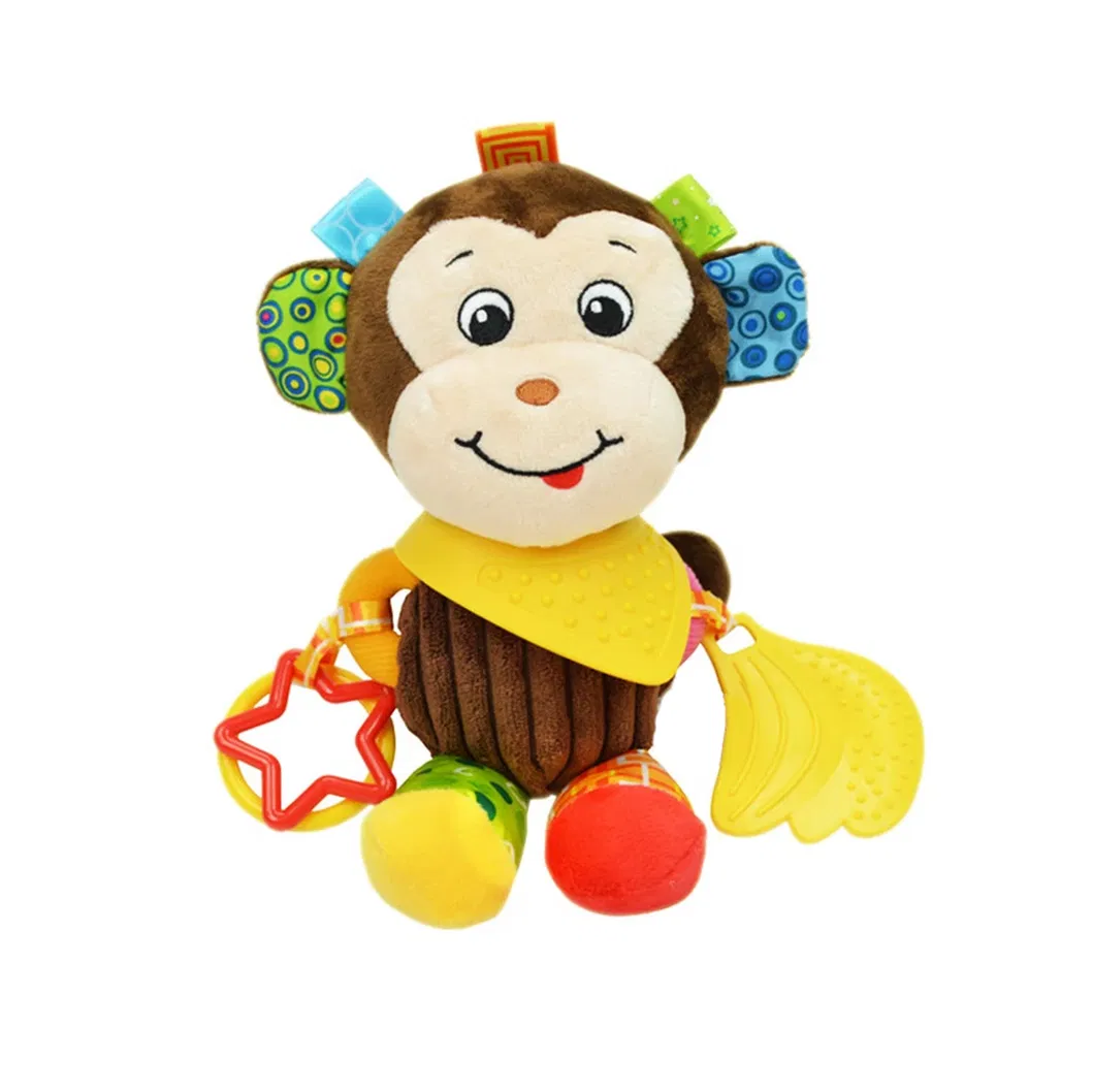Baby Toys Hanging Ring Bell Teether Plush Animals Educational Toys for Children