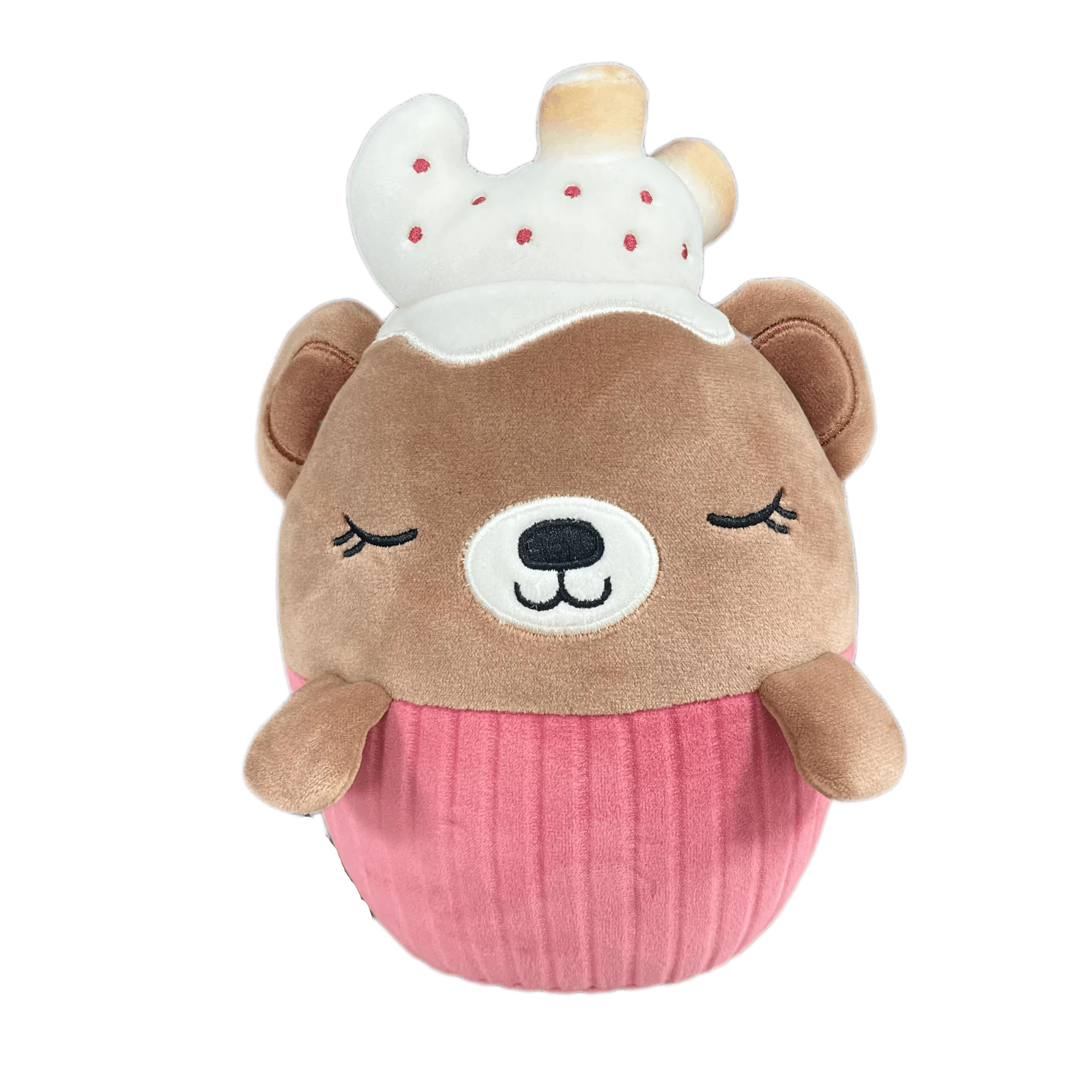 OEM Stuffed Animal Plush Toys Cute Pink Brown Bear Toys Super Soft PP Cotton Stress Relief Children's Gift for Party/Birthday