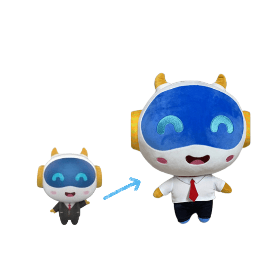 Customize Company Logo Cartoon Artwork Design Character Talking Plush Cloth Mascot Toy with Sound Box