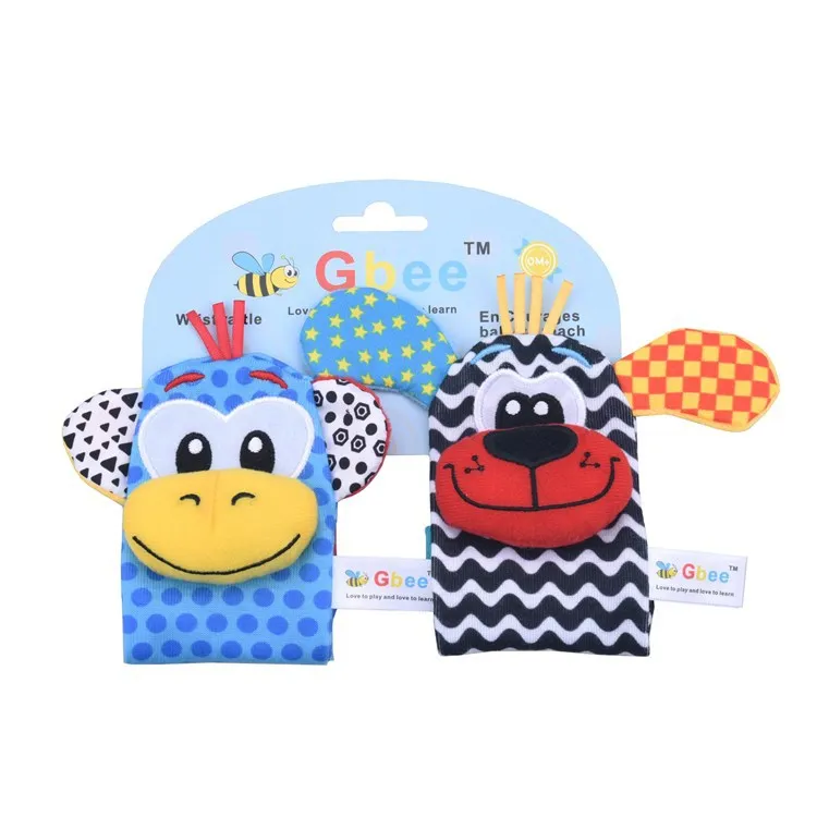 2025 Lion Design Baby Plush Kids Toy Wrist Rattle, Cartoon Toldder Socks Set, Infant Educational Toys