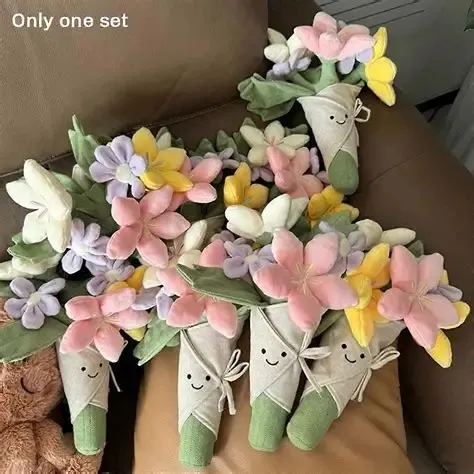 Hot Sales Plush Flower Colorful Beautiful Flower Gift Plush Toy Promotional Gift