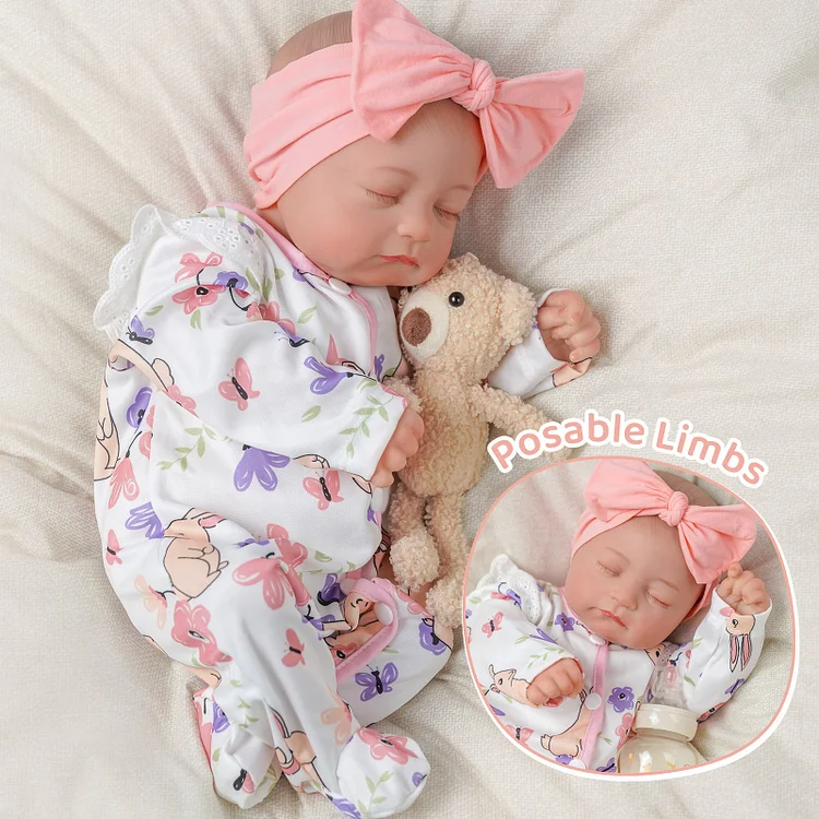 Babeside RTS Reborn Baby Dolls 20 Inch Sleeping Baby Closed Eyes Cloth Body Vinyl Head Soft Toy Girls