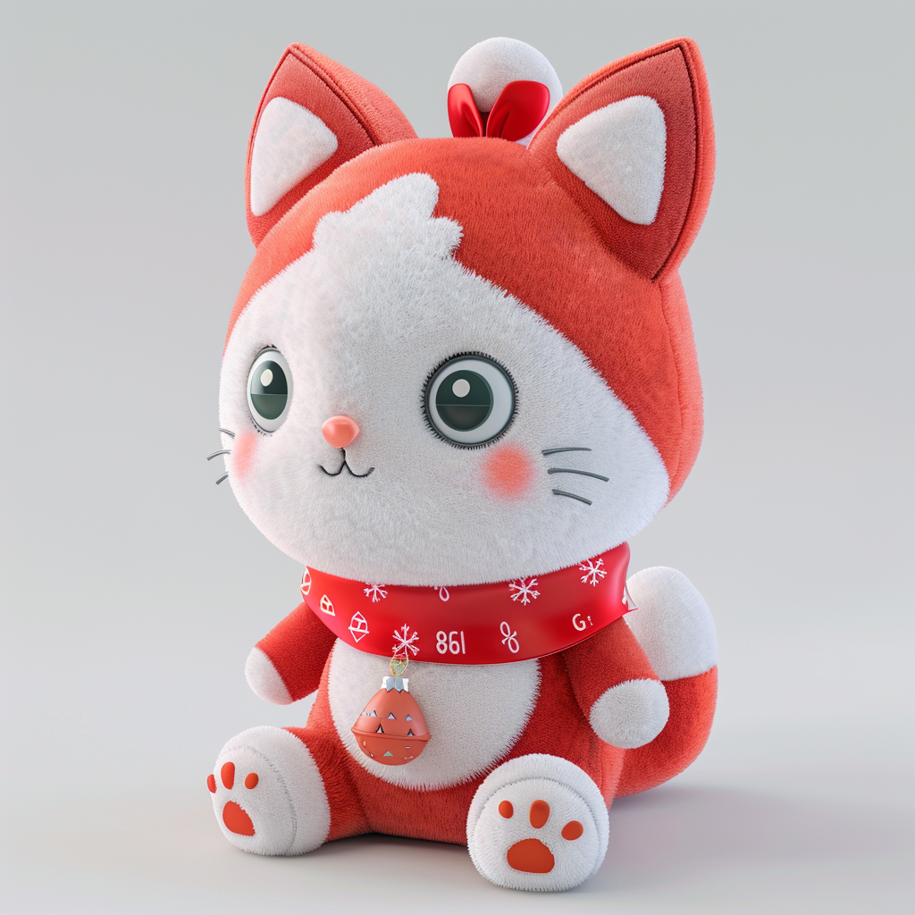 Manufacturer Wholesale High Quality EN71 Red Cat Plush Doll Stuffed Animal Toys for Gifts