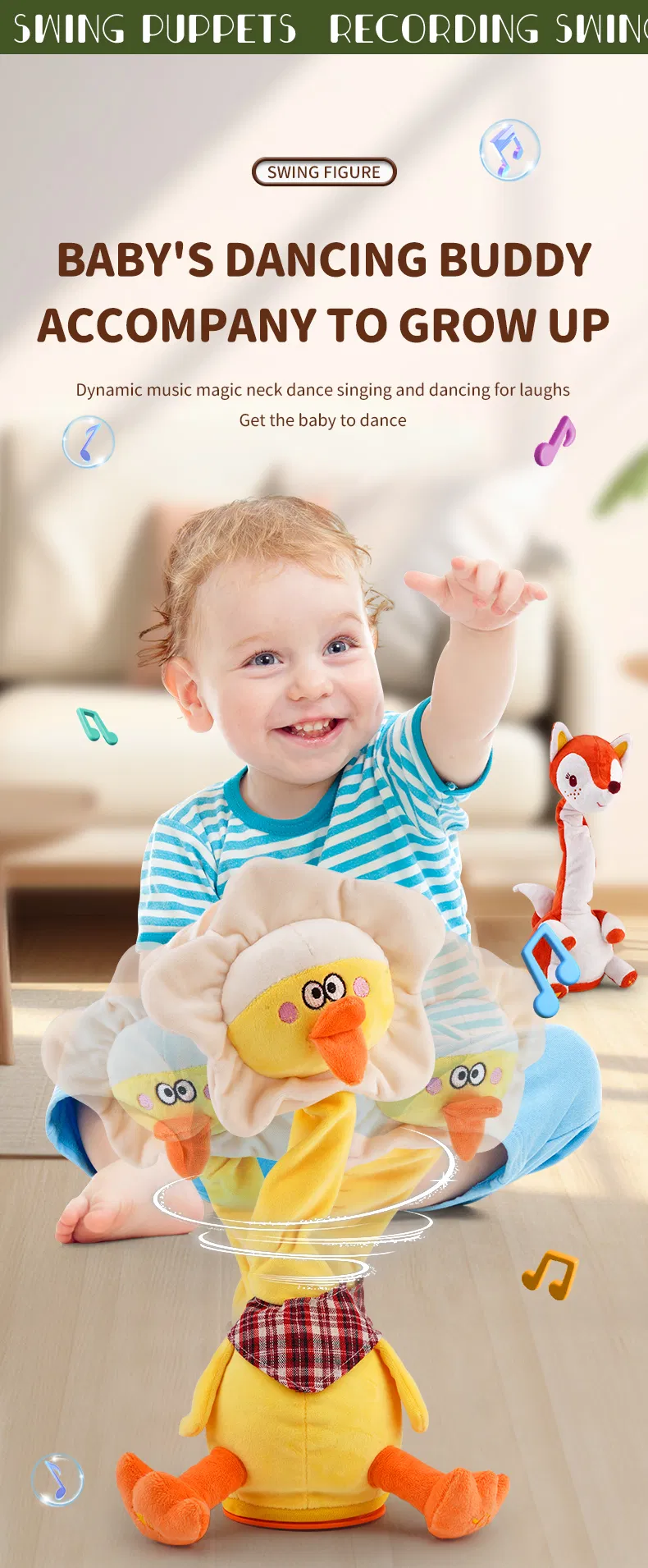 Small Animals Swing Plush Toys Children Soothe Toys Detail 3