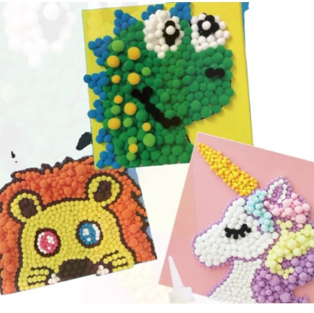 Children Plush Ball Paste Painting Kindergarten Handmade DIY Material Package Toys