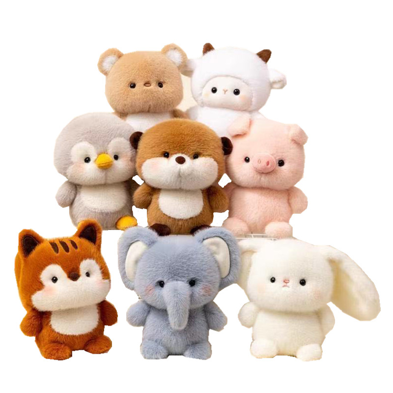 Cute Jungle Animal Plush Toys Stuffed Elephant Rabbit Pig Giraffe Plush Gift for Kids Student