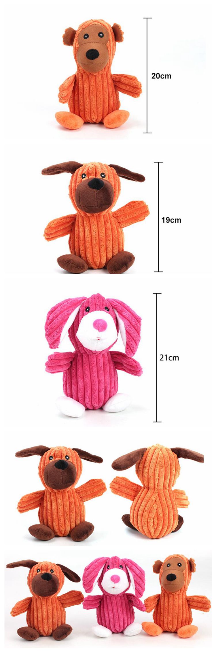 Plush pet dog toy presentation