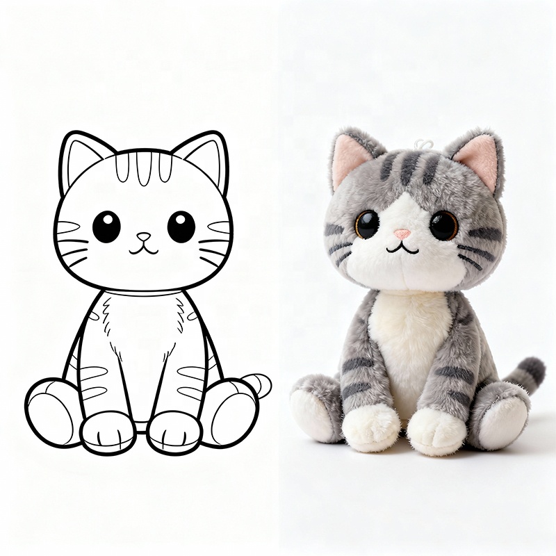 New Design AI Smart Interactive Embroidered Soft PP Cotton Plush Cat Toys with Custom Color ODM for Kids